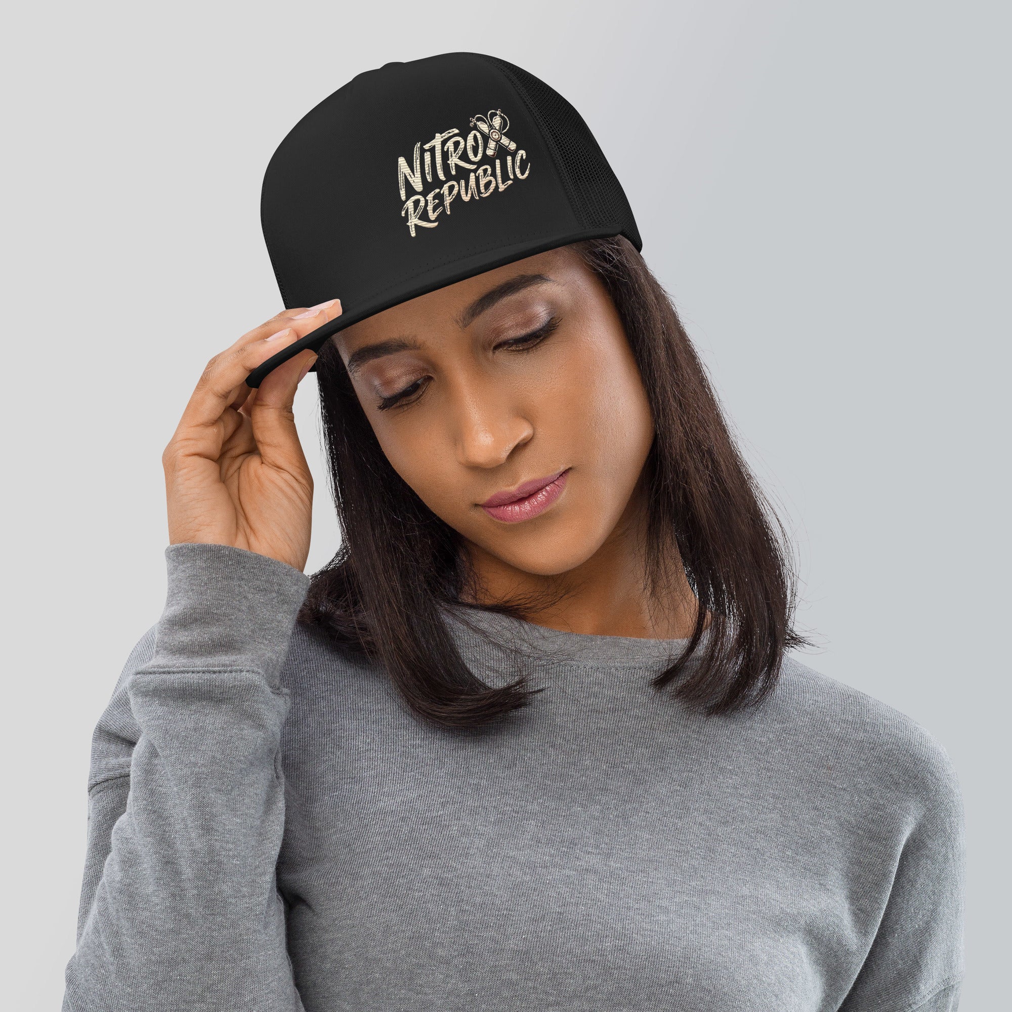 Nitrox Republic Logo Trucker Cap in Black – scuba diver hat