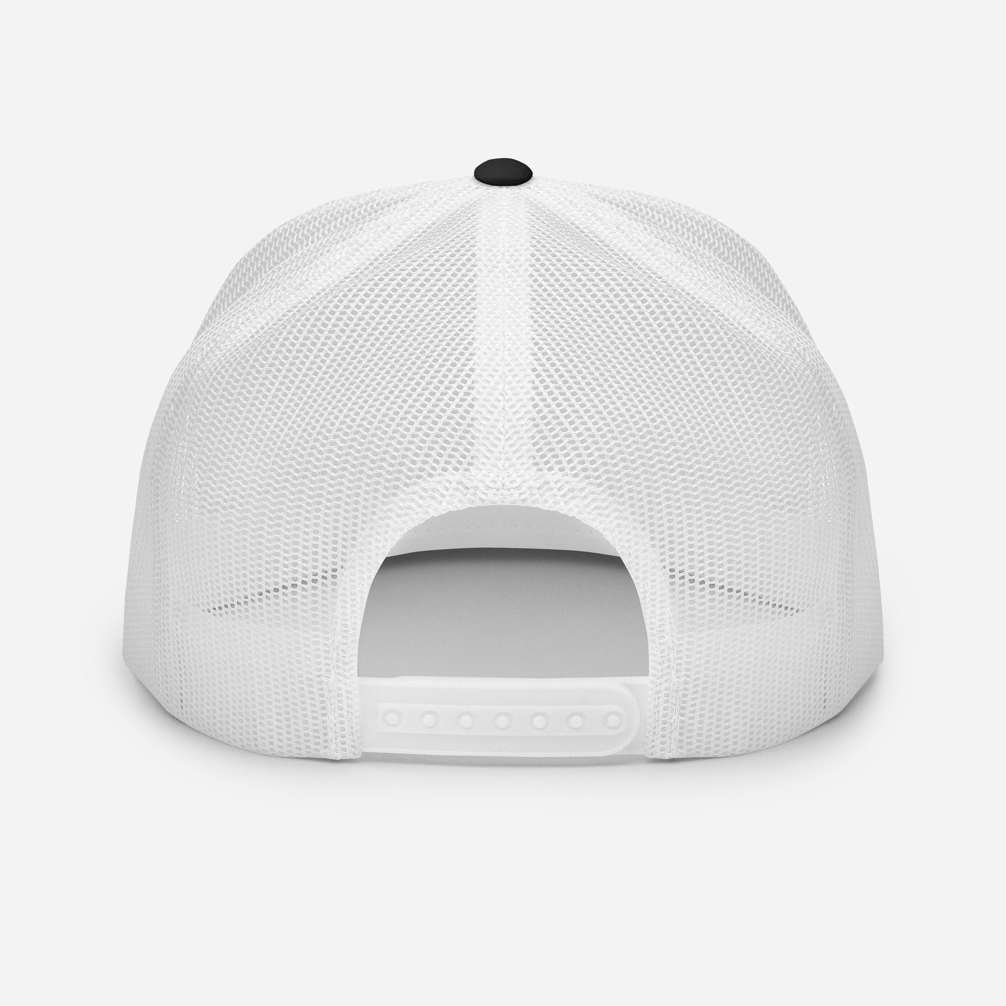 Nitrox Republic Logo Trucker Cap in Black/White back view – dive hat