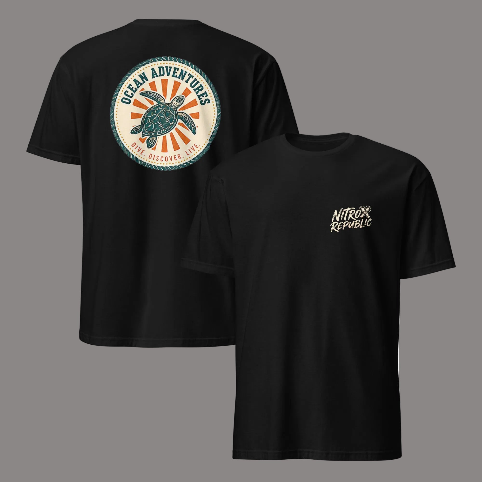 Ocean Adventures sea turtle scuba t-shirt in Black – Nitrox Republic