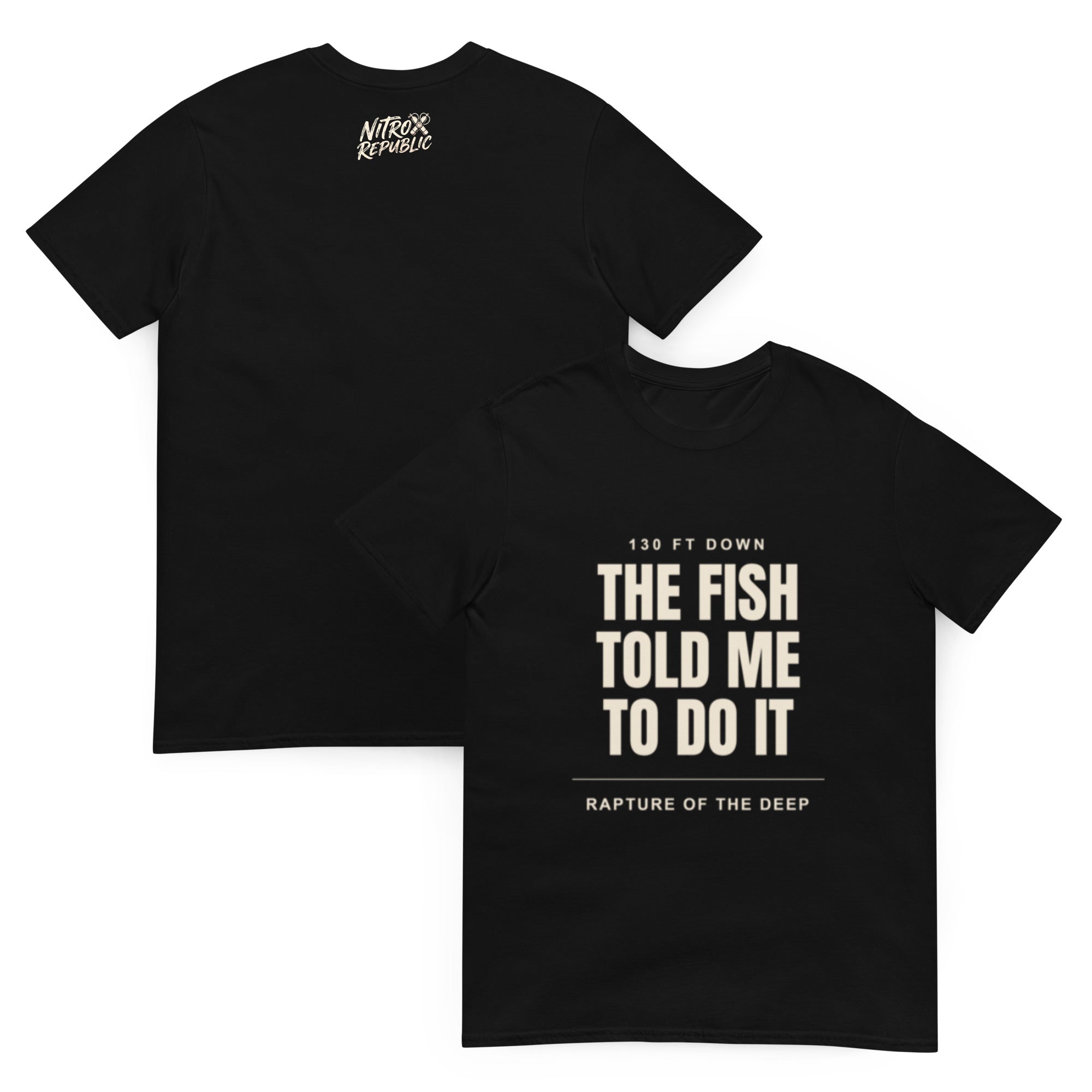 The Fish Told Me funny scuba t-shirt in Black – Nitrox Republic