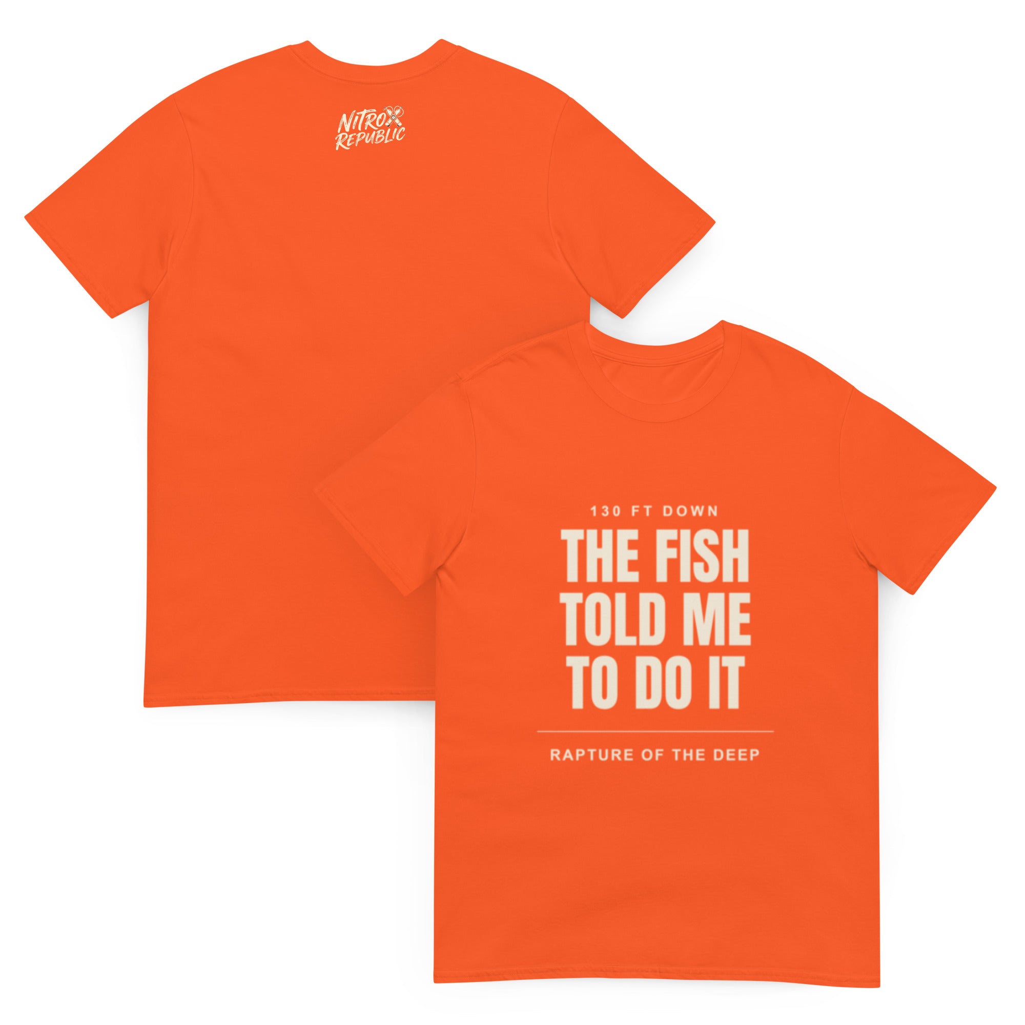 The Fish Told Me funny scuba t-shirt in Orange – Nitrox Republic