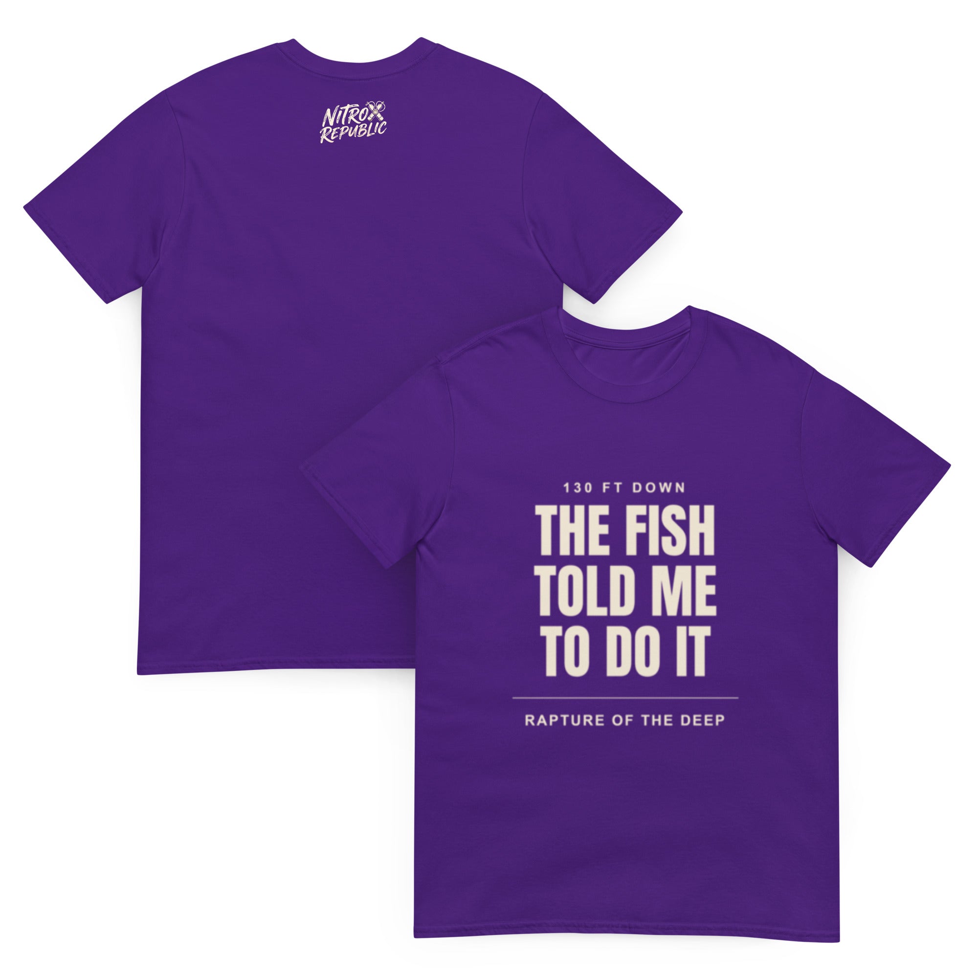 The Fish Told Me funny scuba t-shirt in Purple – Nitrox Republic