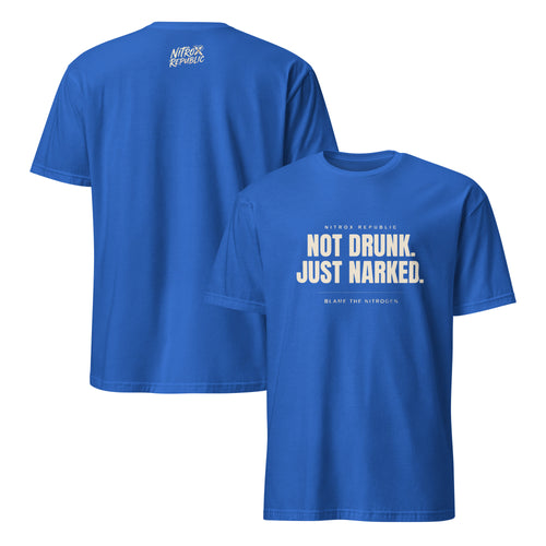 Not Drunk Just Narked scuba t-shirt in Royal Blue – Nitrox Republic